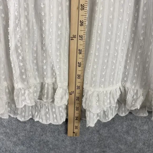 Isabel Marant Etoile Dress Womens 40 Ivory Ruffle Puff Sleeve Swiss Dot Prairie - Picture 7 of 16